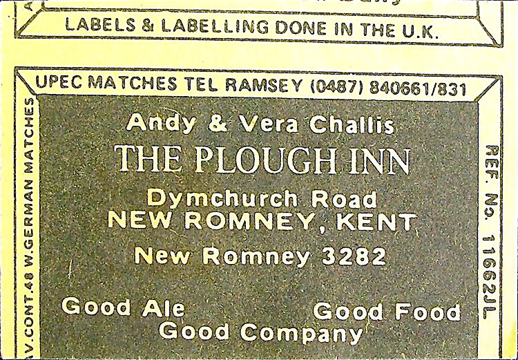 Plough Inn matchbox