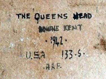 Reverse of painting by B Hooper 1942