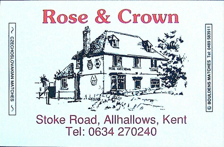 Rose and Crown matchbox