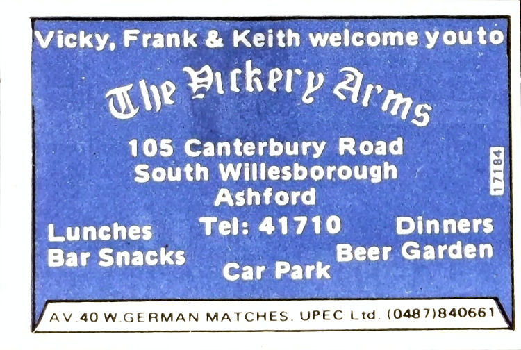 Vickery Arms matchbox