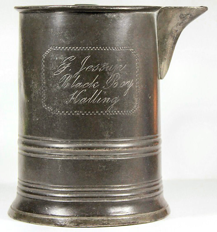 Black Boy pewter mug 1890