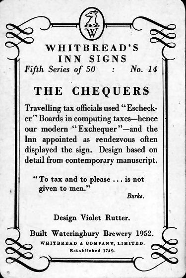 Chequers card 1955