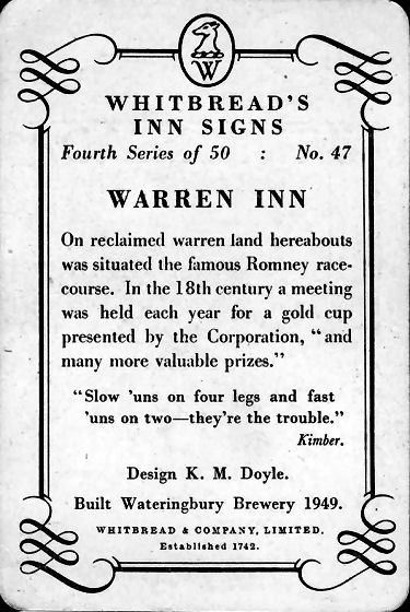 Warren Inn card 1953