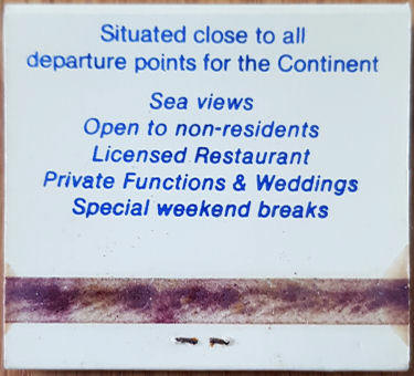 White Cliffs Hotel matchbox