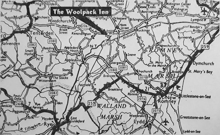 Woolpack Inn map 1985