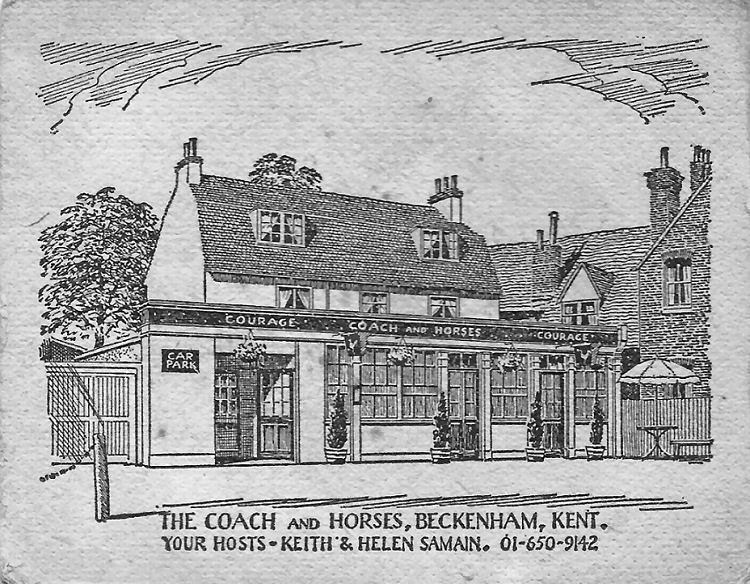 Coach and Horses beermat 1970