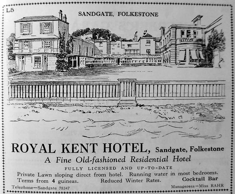 Royal Kent Hotel advert 1939.