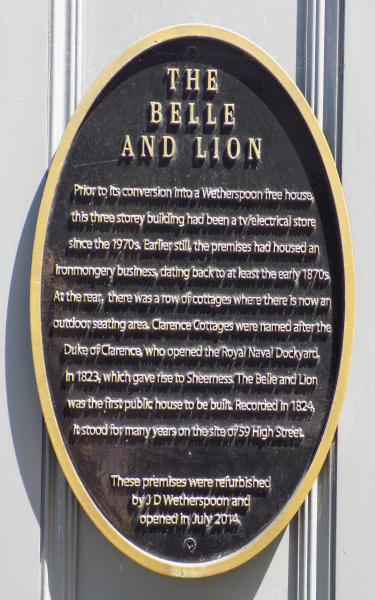 Belle and Lion plaque