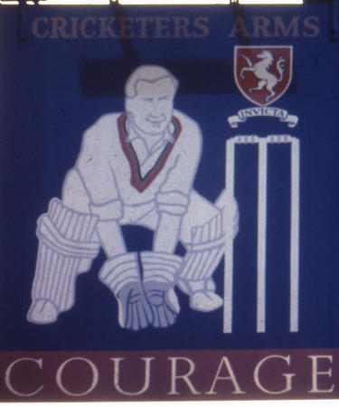Cricketer's Arms sign 1976