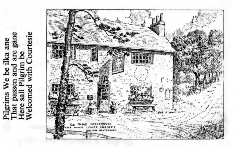 Three Horseshoes business card