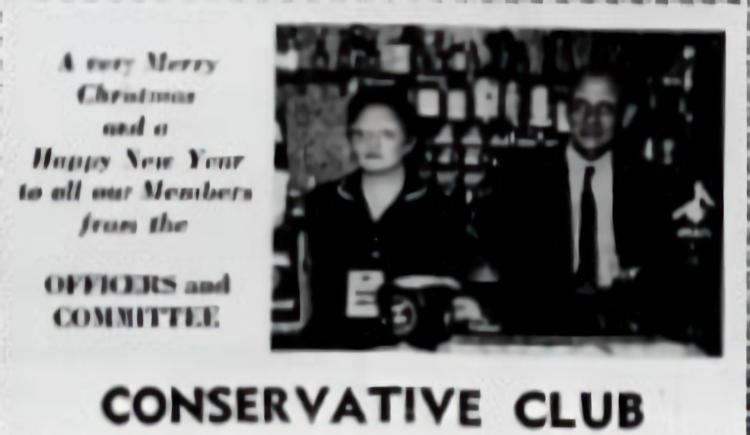 Conservative Club card 1970