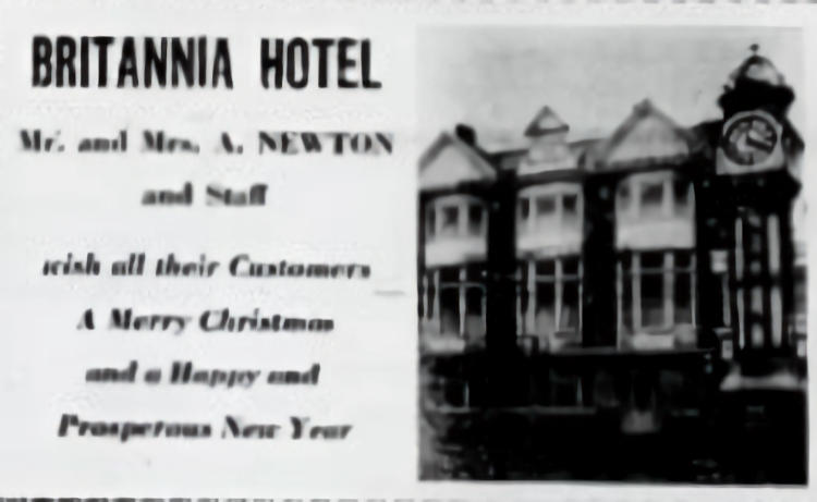 Britannia Hotel card 1970