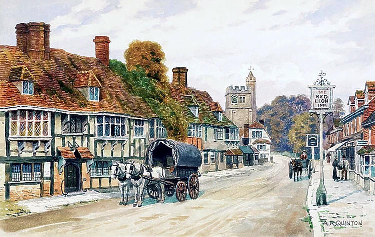 Red Lion painting 1910s
