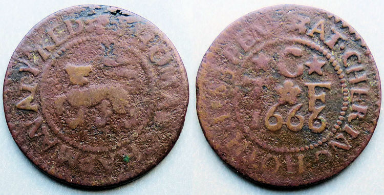 Red Lion half penny token 1666