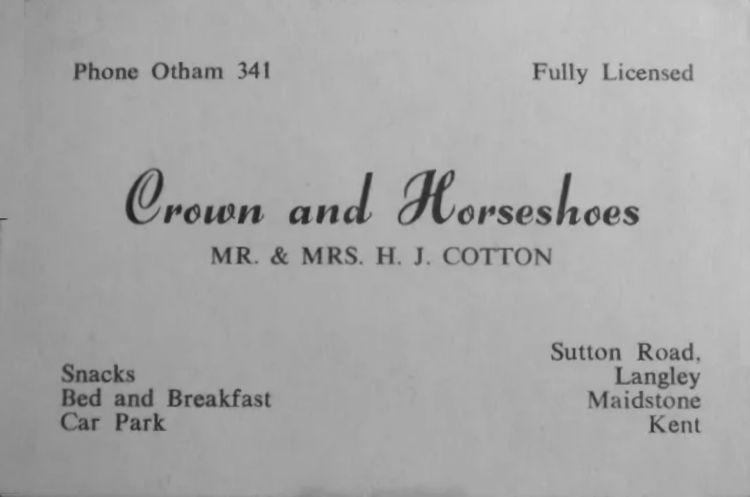 Crown and Horseshoes card 1983