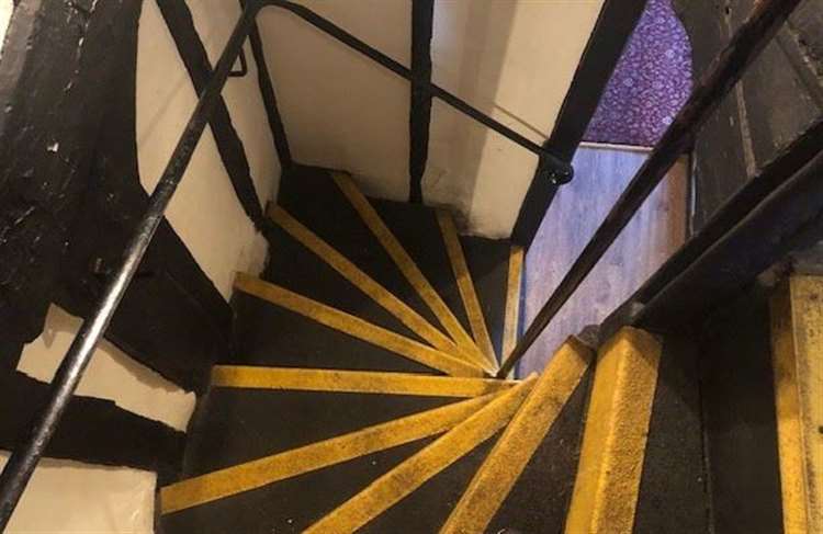 Thirsty Pig winding stairs