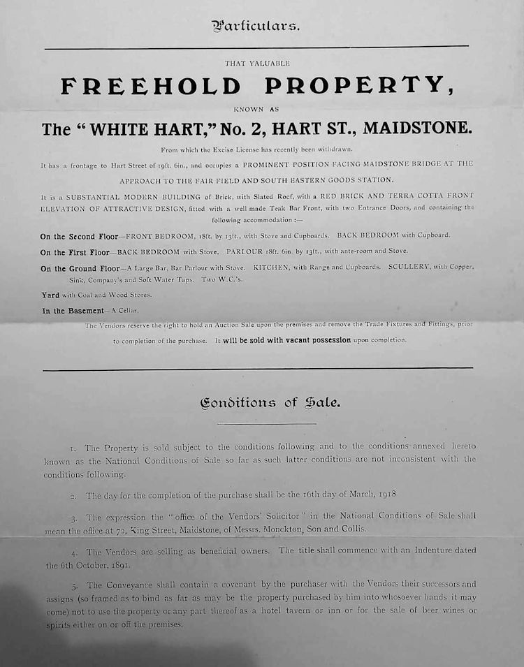 White Hart sale document 1918