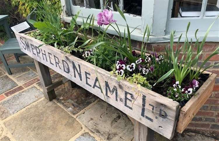 Chequers flower boxes