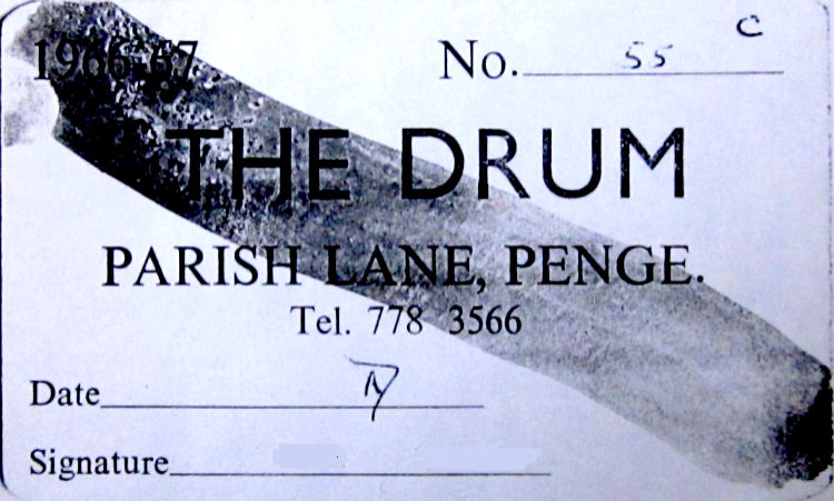 Drum membership card 1966