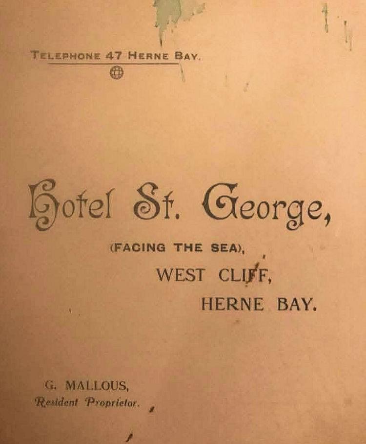 Hotel St George card 1917