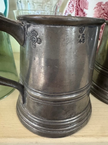 King's Arms pewter mug 1850