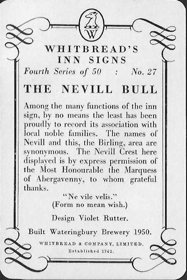 Neville Bull card 1955