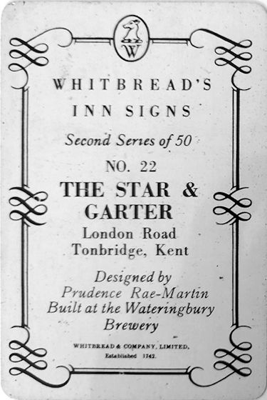 Star and Garter card 1950