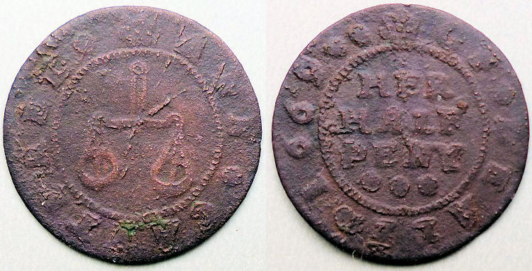 Half penny token 1669