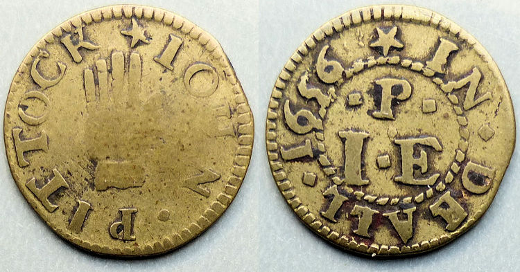 Farthing token of John Pittock 1656