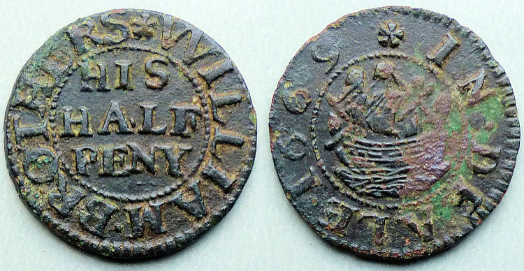 Ship Half Penny token 1669