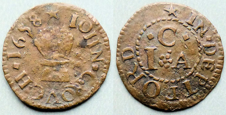Farthing token 1658 of John Crouch