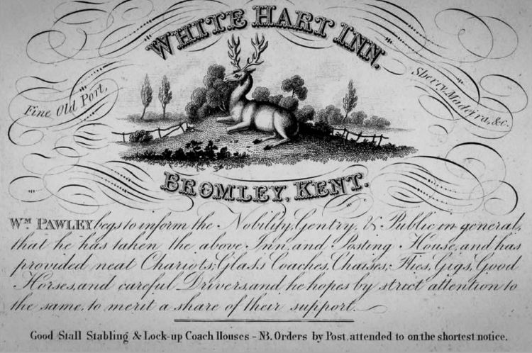 White Hart Inn advert 1832