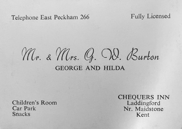 Chequers card 1954