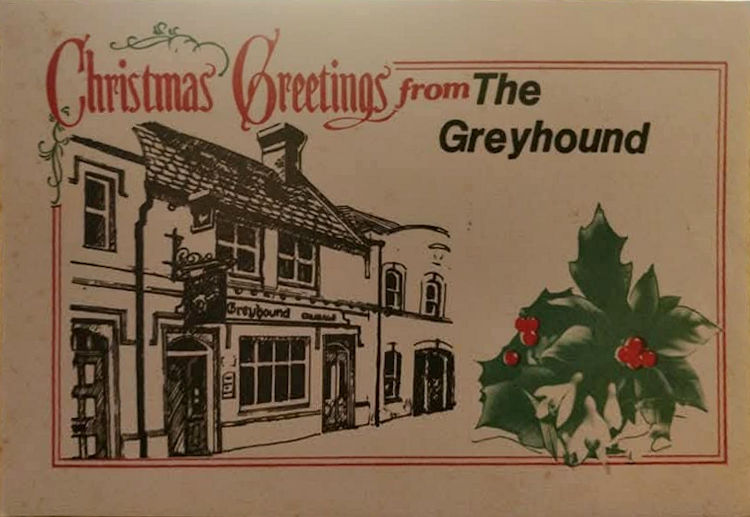 Grayhound Christmas card 1980s