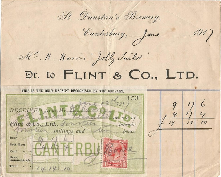 Jolly Sailor invoice 1917