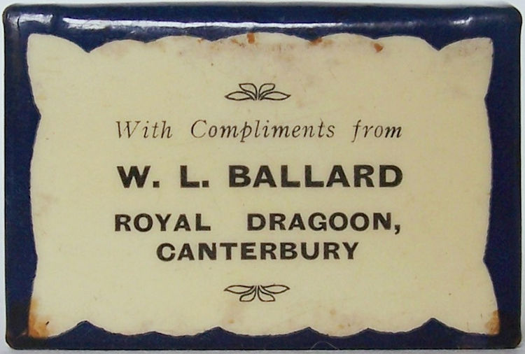 Royal Dragoon matchbox back