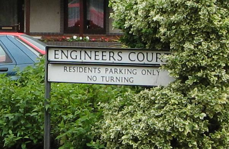 Engineers Court sign 2007