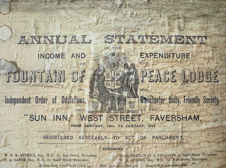 Sun Inn statement for the Fountain of Peace Lodge 1884