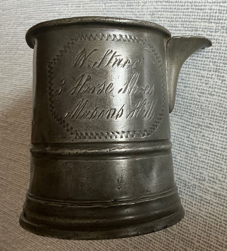 Three Horseshoes pewter mug