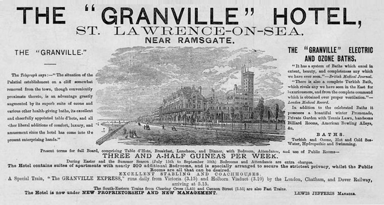 Granville Hotel advert 1877