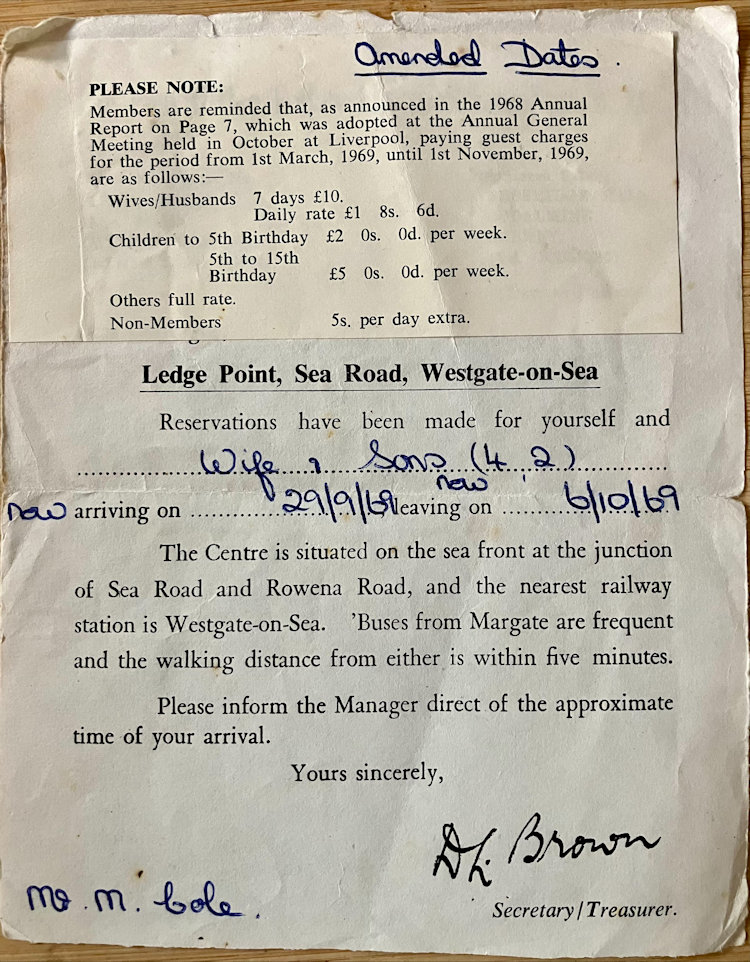 Ledge Point price list 1969