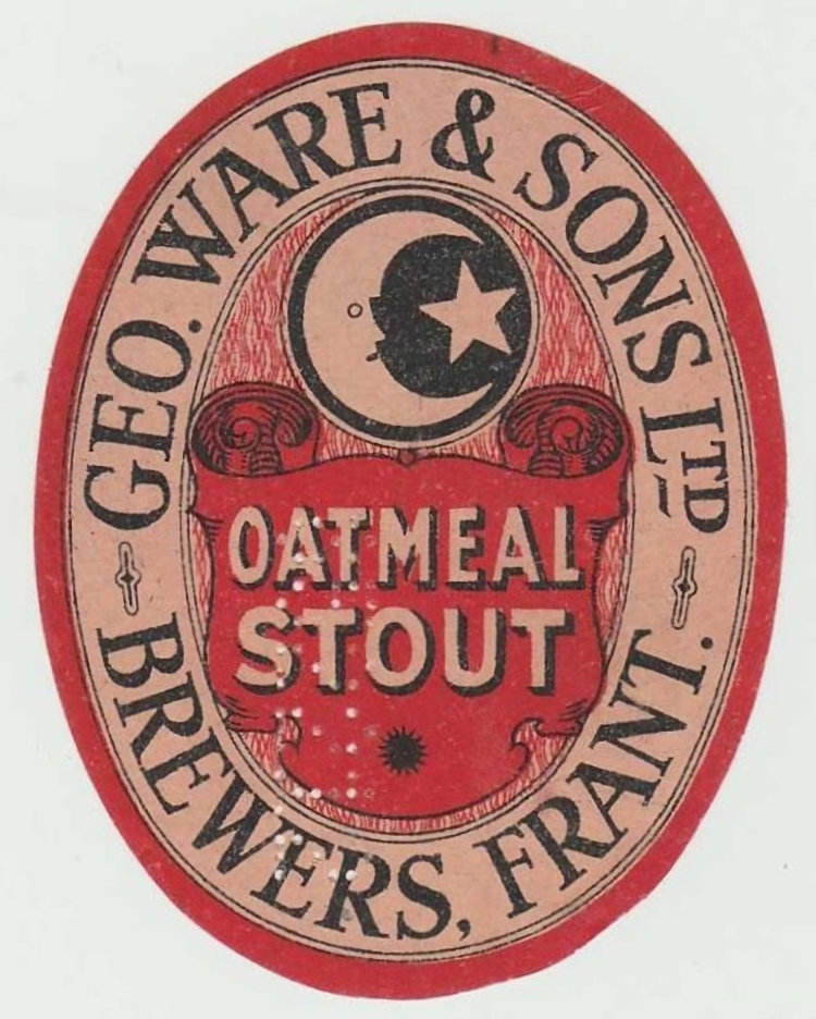 Geore Wares Outmeal Stout label 1930