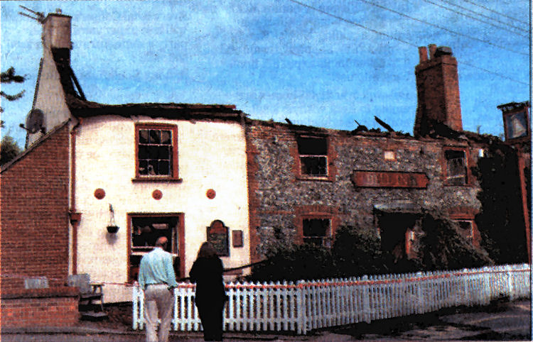 Bell Inn Shepherdswell after fire