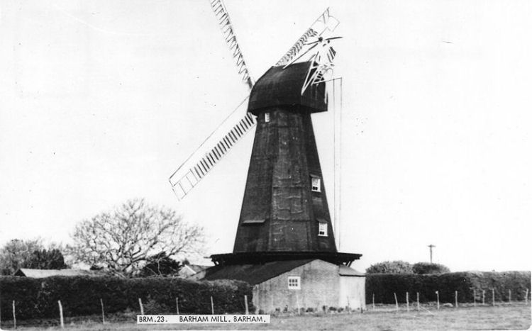 Black Smock Mill at Barham between 1910 & 1960