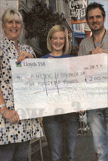 Cancer research cheque