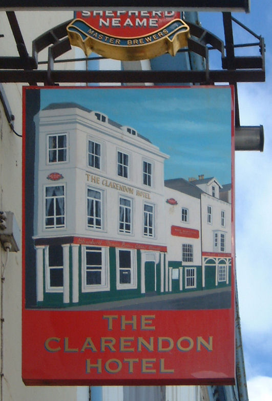 Clarendon Hotel sign