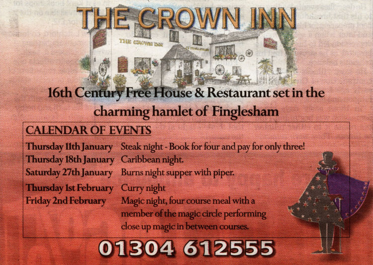 Crown at Finglesham advert