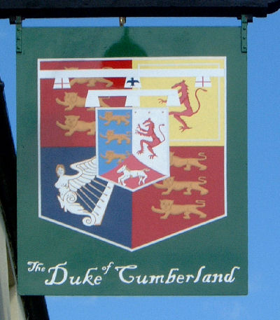 Duke of Cumberland sign at Barham