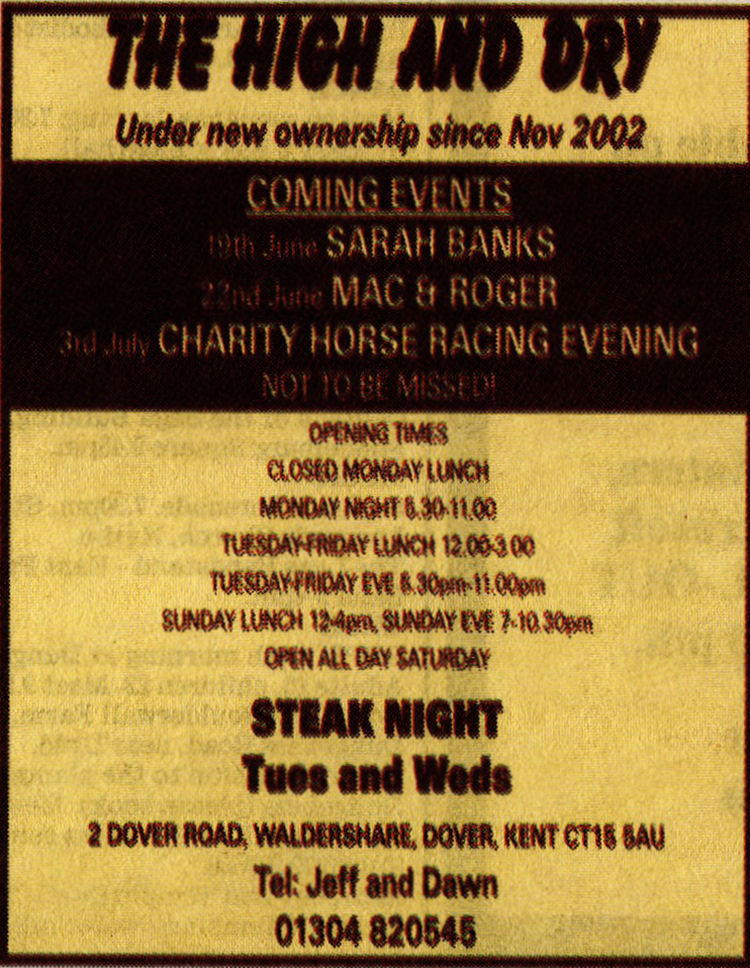 High and Dry advert 2003