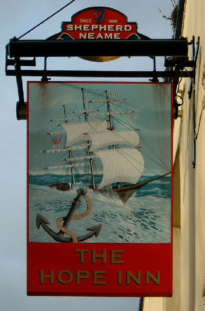 Hope Inn sign St Margarets at Cliffe